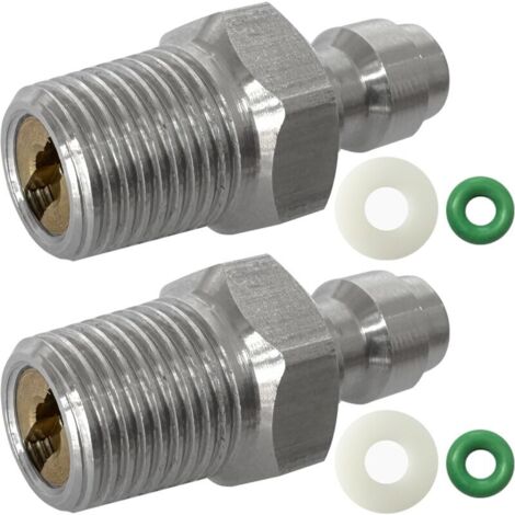 Adaptadores de enchufe de desconexión rápida de acero inoxidable de 8 mm con rosca macho NPT de 0,125" y accesorios de recarga PCP para paintball con junta tórica de sellado.