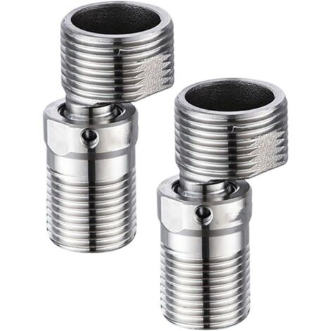 Adaptadores de grifo de ducha de acero inoxidable con rotación de 360°, pie curvo en ángulo, universal, rosca excéntrica, ángulo de tornillo universal, rosca excéntrica, esquina del tornillo