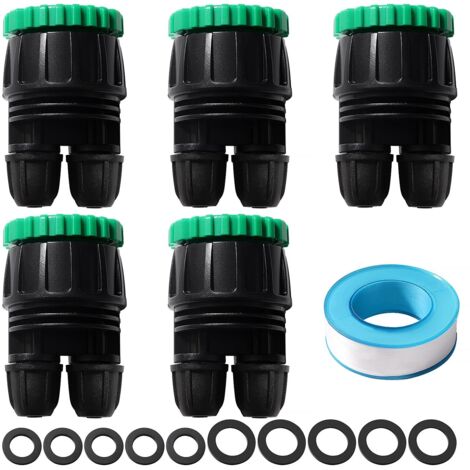 adaptadores de microirrigación G1/2 G3/4 a 4/7 mm, conector rápido de microirrigación de 2 vías, accesorios de riego para agricultura, con bucle de bloqueo, para césped.