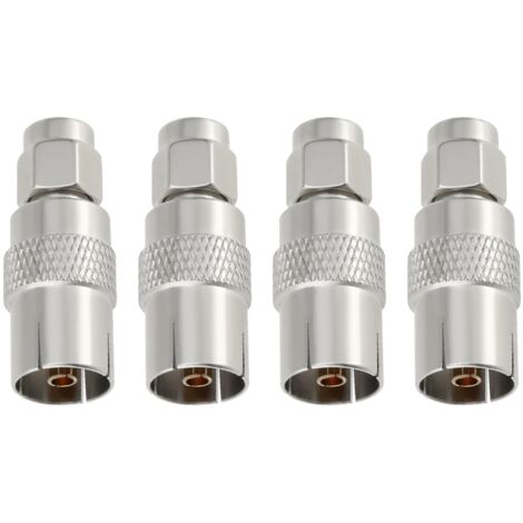 Adaptadores de TV coaxiales SMA macho a hembra (paquete de 10) de 50 ohmios, conector IEC DVB-T para antena, cable adaptador de extensión.