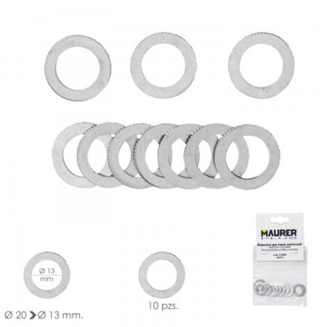 Adaptadores / Reductores Disco Corte Madera Ø 20 a Ø 13 mm. (Bolsa 10 piezas)