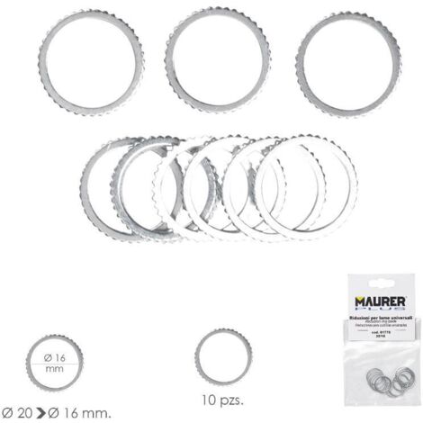 Adaptadores / Reductores Disco Corte Madera Ø 20 a Ø 16 mm. (Bolsa 10 piezas)