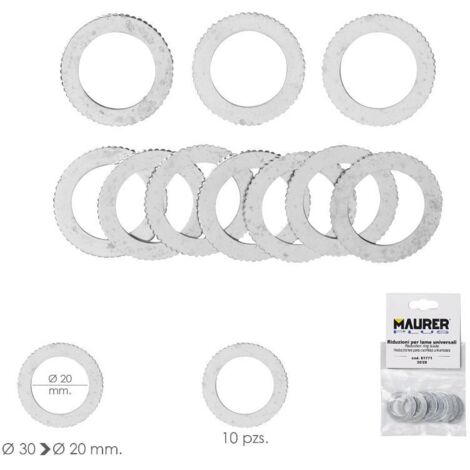 Adaptadores / Reductores Disco Corte Madera Ø 30 a Ø 20 mm. (Bolsa 10 piezas)