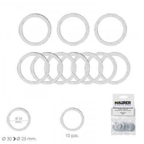 Adaptadores / reductores disco corte madera Ã˜ 30 a Ã˜ 25 mm. (bolsa 10 piezas)