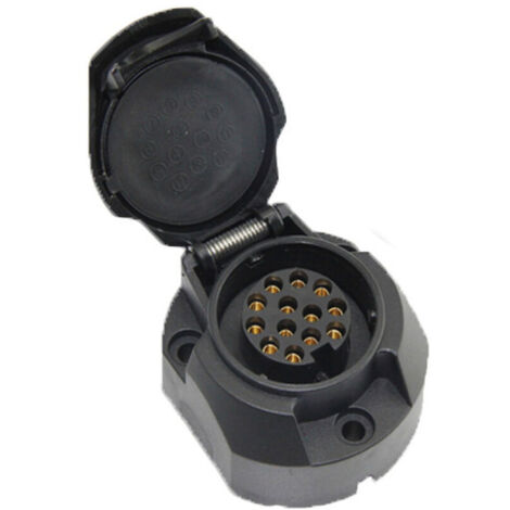 Adaptateur 13 Broches pour la Connexion des remorques et des caravanes, Connecteur à vis, Prise à 13 Broches, Prise d'attelage pour Camion, Voiture, véhicules, 12V