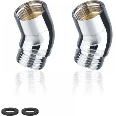 Adaptateur, 2 Pièces 135° Coude Inclinaison Adaptateur de Pommeau de Douche, Laiton Douchette Adaptateur, Convient aux Douchettes à Main