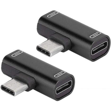 Adaptateur 2 pièces, chargeur audio Type-C répartiteur USB-C en aluminium, convertisseur 2 en 1 de charge/appel/télécommande/musique, pour Letv 2G/3G (noir)