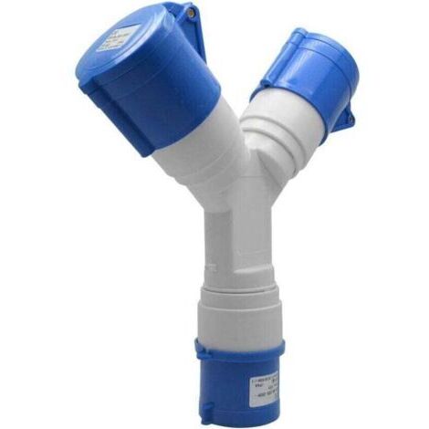 Adaptateur 2 Prises Couvercle 16A 220V IP44, Multiprise pour Caravanes, Camping-Cars et Chantier