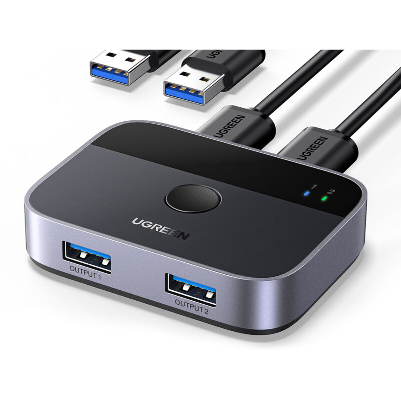 Adaptateur 2en1 2x USB-A 3.0 (entrée) / 2x USB-A (sortie) - gris