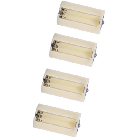 Adaptateur 4 pièces piles AA en D, convertisseur universel blanc pour batteries