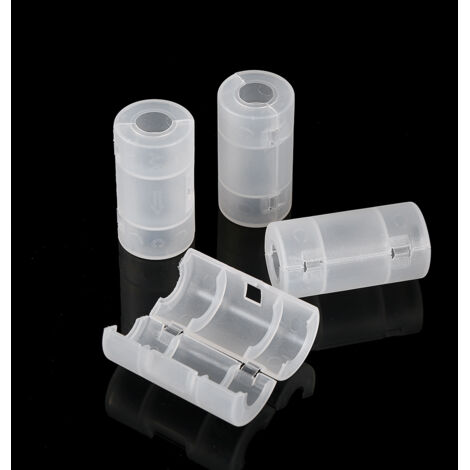Adaptateur 4 Piles AA en C, Convertisseur de Format, Boîtier de Piles Blanc
