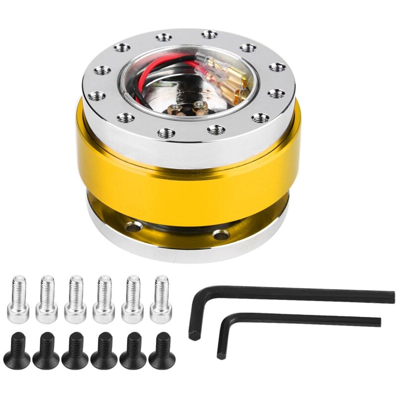 Adaptateur à démontage rapide pour moyeu de volant de voiture, kit de démontage avec vis (doré)