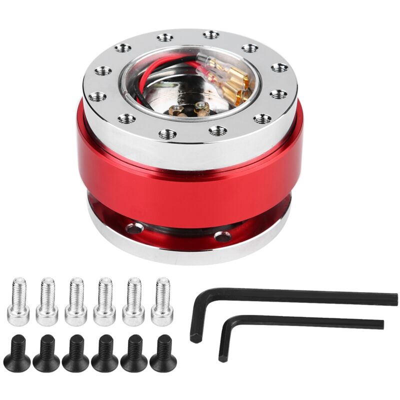 Adaptateur à démontage rapide pour moyeu de volant de voiture, kit de démontage avec vis (rouge)