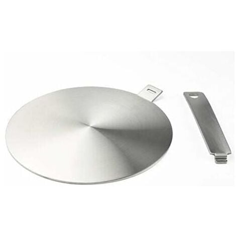 Adaptateur à induction, disque convertisseur pour plaque de cuisson à induction, plaque de diffusion de chaleur avec poignée et base séparables 20 cm