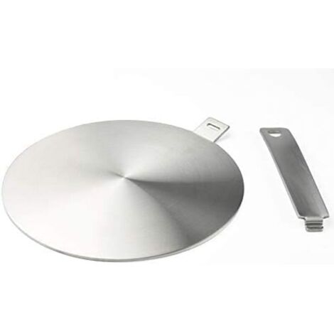 Adaptateur à induction, disque convertisseur pour plaque de cuisson à induction, plaque de diffusion de chaleur avec poignée et base séparables 20 cm