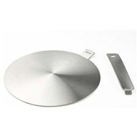 Adaptateur à induction, disque convertisseur pour plaque de cuisson à induction, plaque de diffusion de chaleur avec poignée et base séparables 20 cm