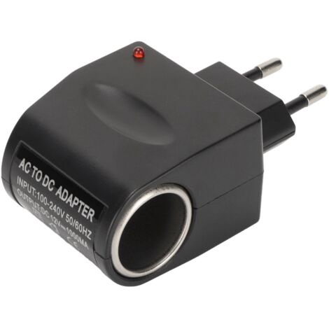 Adaptateur Allume-Cigare 12V pour Voiture, Convertisseur Secteur 100-240V EU