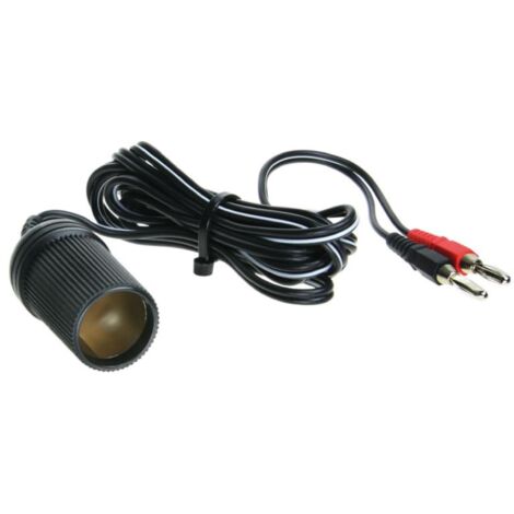 Adaptateur allume-cigare 2x fiches banane - 1.8m