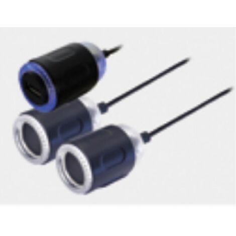 Adaptateur Allume-cigareUSB - 5V2.1A + 2x Allume-cigares F 12V4A - Noir