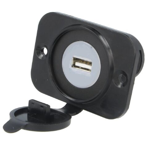 Adaptateur Allume-cigareUSB - 5V2.1A - Clapet - Noir