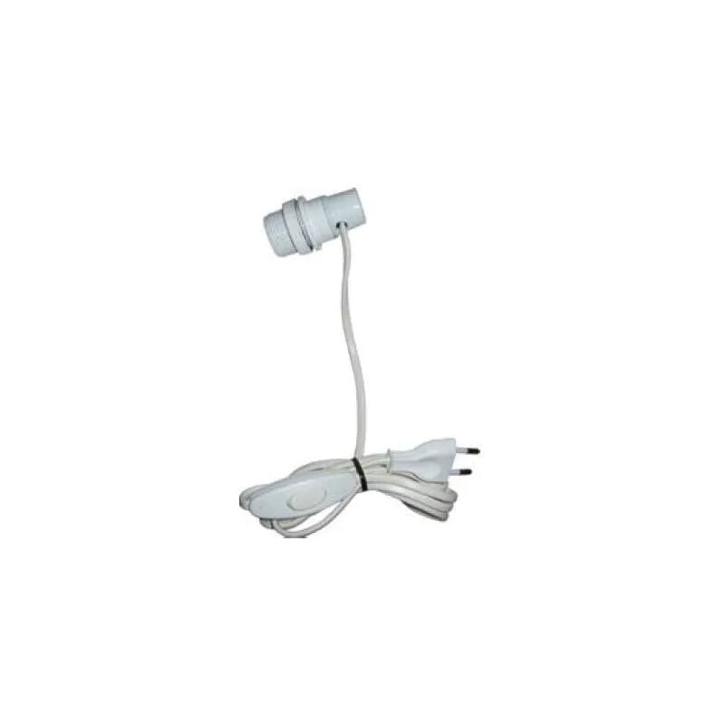 Adaptateur ampoule bouteille E14 avec interrupteur et fiche 2x0.75 à 1.5m, blanc