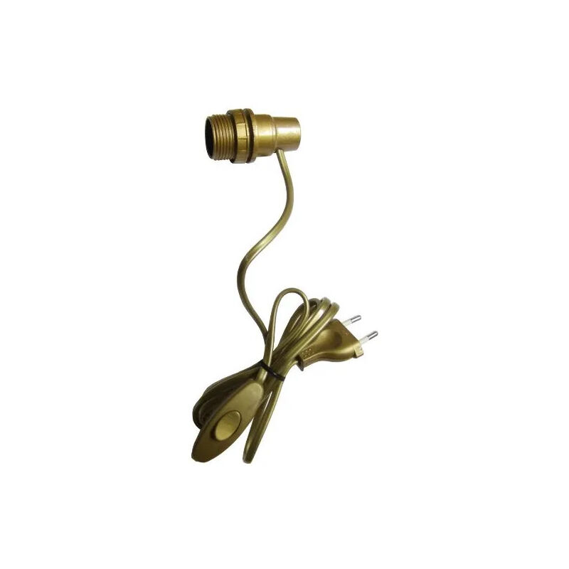Adaptateur ampoule bouteille E14 avec interrupteur et fiche 2x0.75 à 1.5m, or
