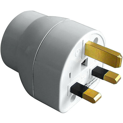 Adaptateur de voyage UK vers France – Fiche mâle UK, fiche femelle France – Normes CE et NF – Compact et léger pour déplacements – Gefom