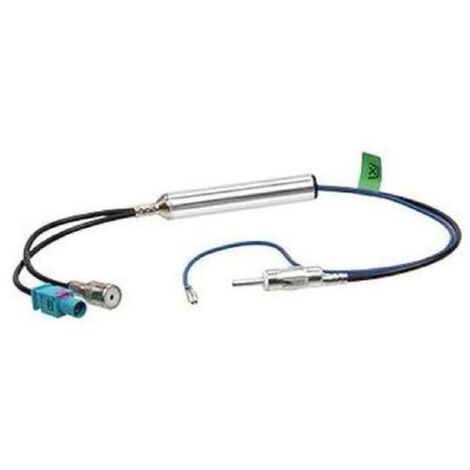 Adaptateur Antenne 1 Fakra et 1 ISO Vers 1 DIN avec amplificateur compatible avec Audi