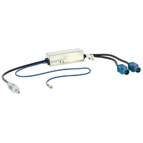 Adaptateur Antenne 2xFakra M Din M Amplifie compatible avec Audi Seat Skoda VW