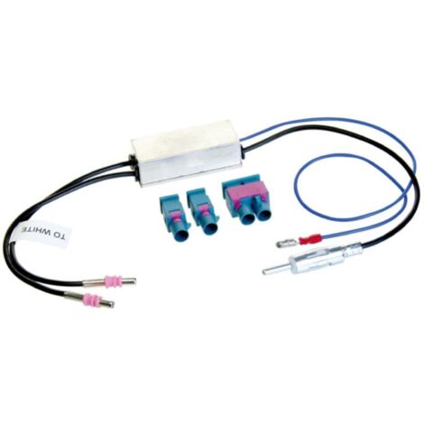 Adaptateur Antenne Voiture Fakra Vers DIN Avec Ampli - 30 Cm - Compatible Audi, BMW, Pour Radio FM Renforcée