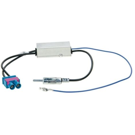 Adaptateur Antenne DIN 2xFakra Z Alimentation fantome Amplifie compatible avec Audi VW Seat Skoda ap08