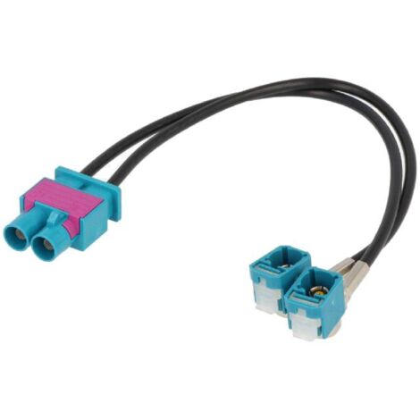Adaptateur antenne Double Fakra M 2x Fakra F - 0.25m compatible avec Audi Seat Skoda VW