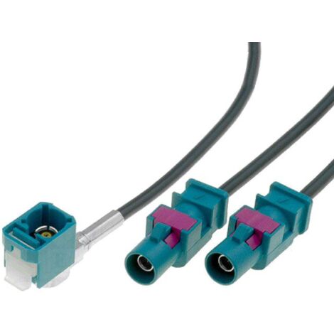 Adaptateur Antenne Fakra F coude 2x Fakra M - 0.25m compatible avec VW MFD2 RNS-300