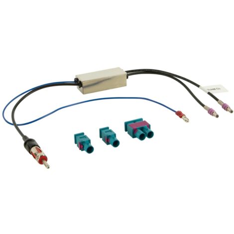 Adaptateur antenne Fakra Male set vers DIN Male 12V phantom LEONI