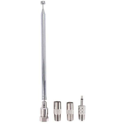 Adaptateur Antenne FM 3.5mm Type F Mâle avec Tige Télescopique pour Récepteur Stéréo Radio