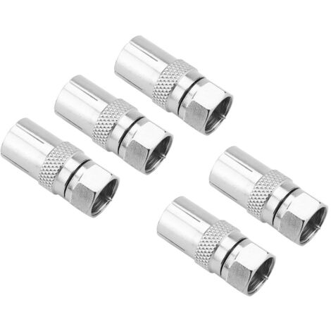 Adaptateur Antenne TV 5 pièces - Connecteurs F Mâle vers Prise RF Coaxial