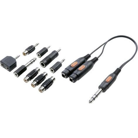 Adaptateur audio 10 pièces SP7870280 – Connecteurs 6,3 mm stéréo vers 3,5 mm – Idéal pour connexion appareils audio professionnels – Speaka Professional