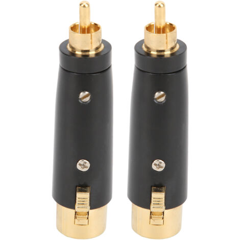 Adaptateur Audio 2 Pièces en Alliage de Zinc, Connecteur RCA Mâle vers Femelle, Convertisseur de Prise Accessoires LZ1171G
