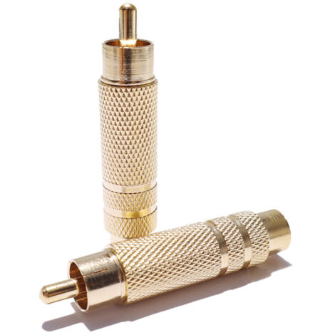 Adaptateur audio AV RCA mâle vers 6,35 mm femelle, connecteur de conversion RCA plaqué or vers 6,5 mm en métal.