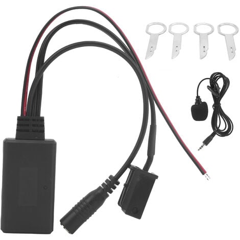 Adaptateur AUX Bluetooth 59.1in Câble Bluetooth 5.0 AUX Adaptateur Audio  Module Bluetooth de Voiture avec Microphone Adapté pour E60 E63 E64 E65 E66