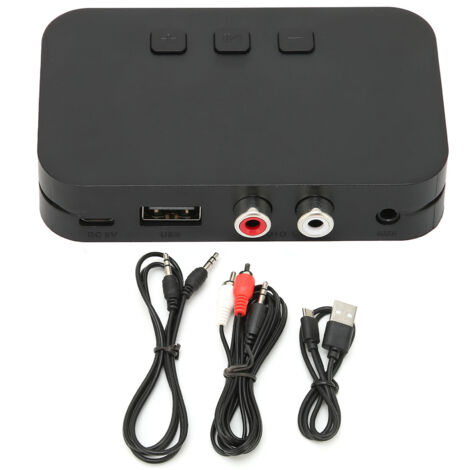 Adaptateur Audio Bluetooth 5.0 NFC pour Voiture, Connexion USB AUX 3.5mm RCA, Récepteur sans Fil pour Haut-parleurs et Système Stéréo