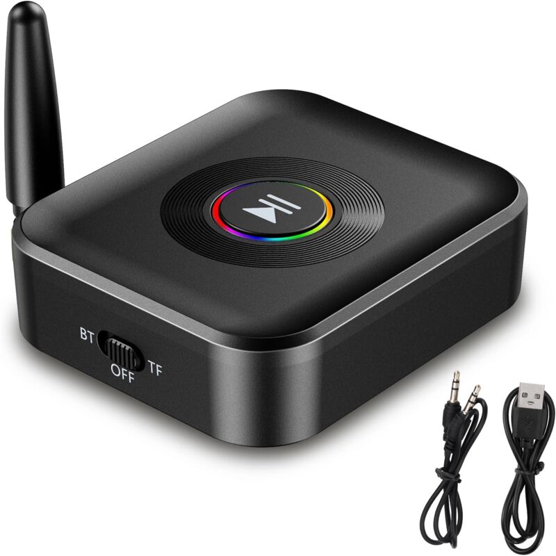 Adaptateur audio Bluetooth, récepteur Bluetooth 5.1, adaptateur Bluetooth sans fil 2 en 1, fonctionne avec haut-parleurs, système stéréo en streaming