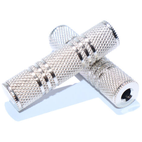 Adaptateur audio en métal avec prise jack double tête de 3,5 mm (femelle à femelle) pour câbles d'extension de haut-parleurs.