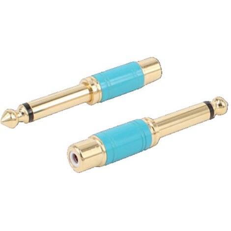 Adaptateur audio RCA femelle plaqué or en cuivre pur vers prise RCA 6,35 à double broche pour consoles de mixage et amplificateurs.