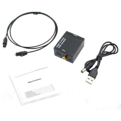 Adaptateur Audio Toslink Coaxial Optique vers Analogique Stéréo 3.5 mm