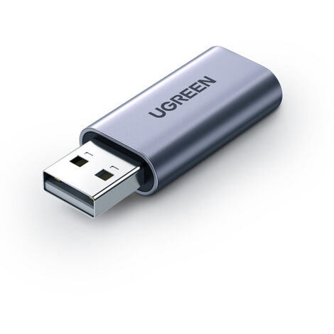 Adaptateur audio UGREEN CM383, USB vers mini-jack 3,5 mm, AUX (gris)