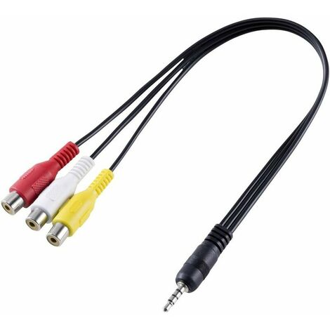 Adaptateur audio, vidéo SpeaKa Professional SP-8433716 AV [1x Jack mâle 3.5 mm - 3x Cinch-RCA femelle] noir 1 pc(s)