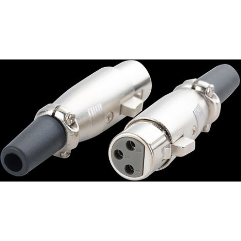 Adaptateur audio XLR pour microphone, fiche femelle XLR 3 broches, en métal.