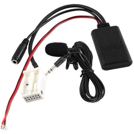 Adaptateur Aux 12 broches, adaptateur de connecteur de fil d'entrée AUX Compatible BT pour E60
