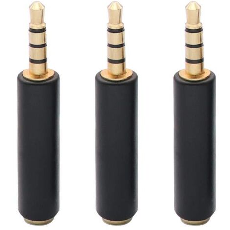 Adaptateur AV Câble vidéo caméra 3,5 mm vers RCA AV, câble mâle 3,5 mm vers fiche mâle 3RCA pour câble Audio stéréo AUX pour Smartphones, MP3, tablettes, Haut-parleurs, Home cinéma (3-Pack)